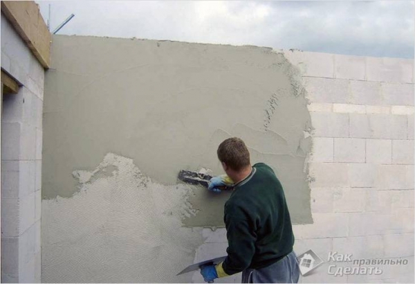 Фото - Как штукатурить стены из пеноблока — штукатурка стен из пенобетона
